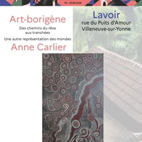 Exposition d'Anne Carlier, « Art-borigène», au lavoir, avec la présence de l'artiste
