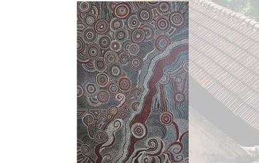 Exposition d'Anne Carlier, « Art-borigène», au lavoir, avec la présence de l'artiste