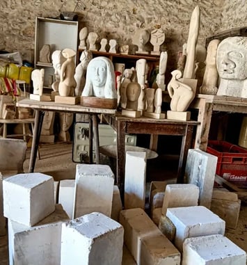 Visite guidée d'un atelier de sculpture